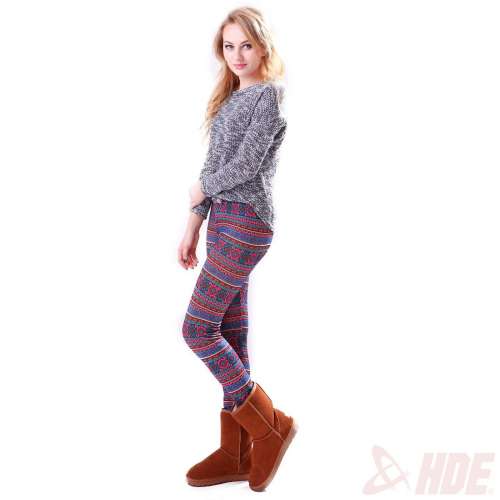 Women Warm Winter Knit Snowflake Nordic Leggings Xmas Tight Fleece Stretch Pants online women clothes deals